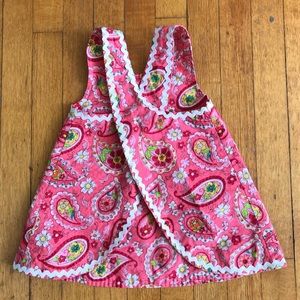 Handmade pink paisley apron dress